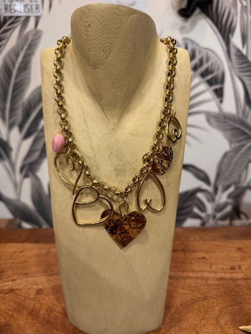 Collier pendentifs coeurs