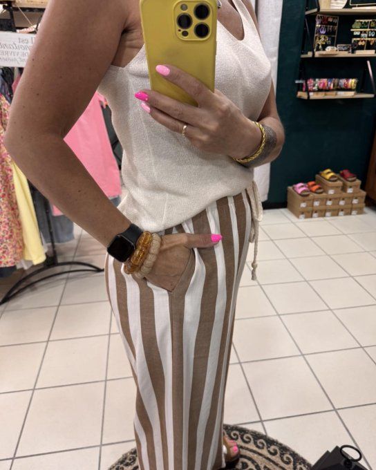 Top beige/doré