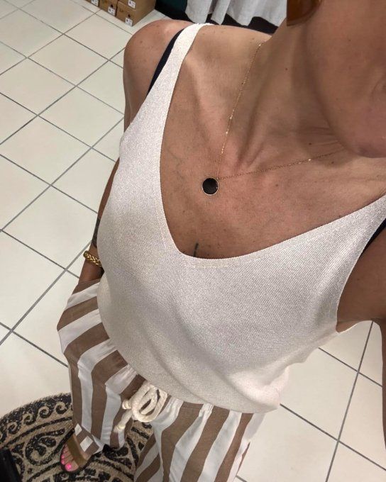Top beige/doré