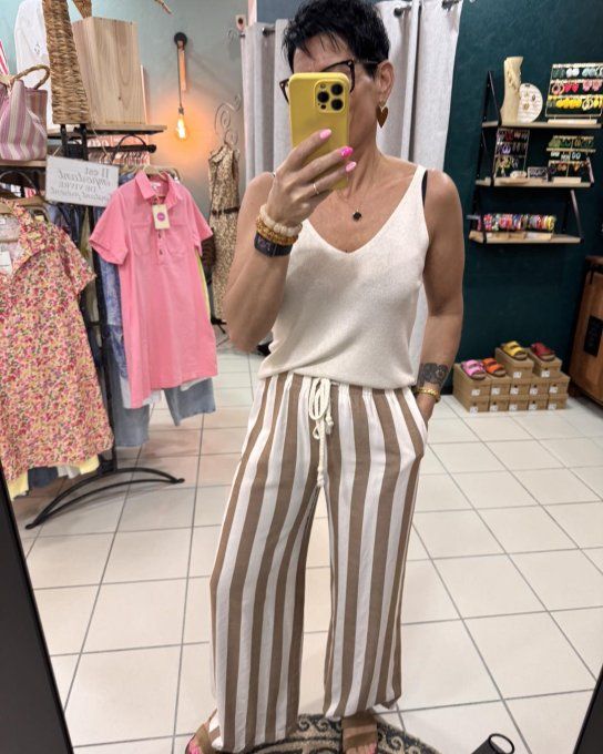 Top beige/doré