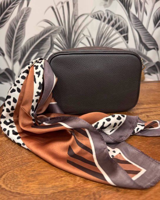 Sac bandoulière cuir Chocolat