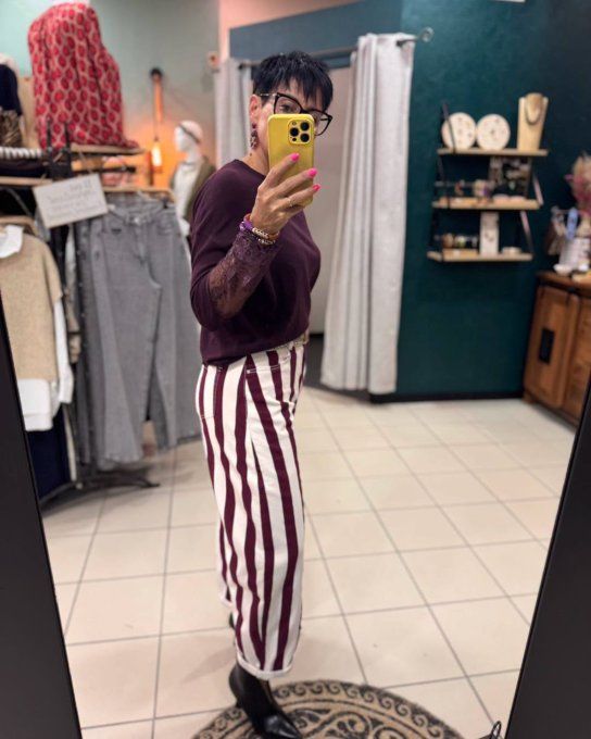 Pantalon rayé PRUNE