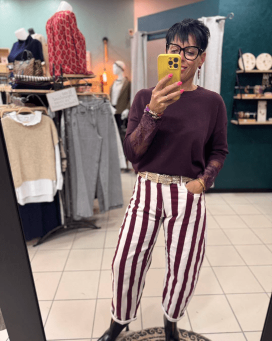 Pantalon rayé PRUNE