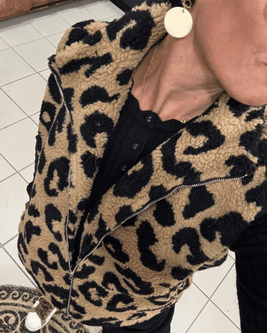 Gilet moumoute Léopard
