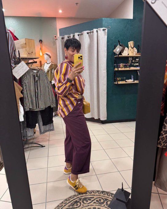 Pantalon BARREL Prune