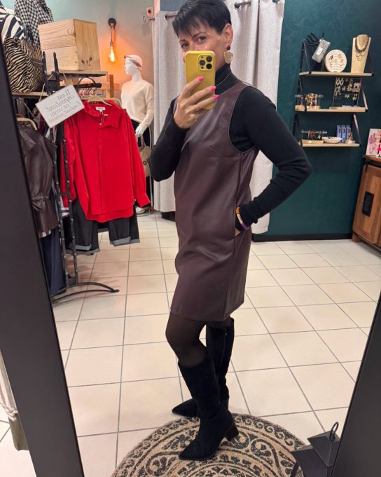 Robe MALIKA bordeaux chocolaté