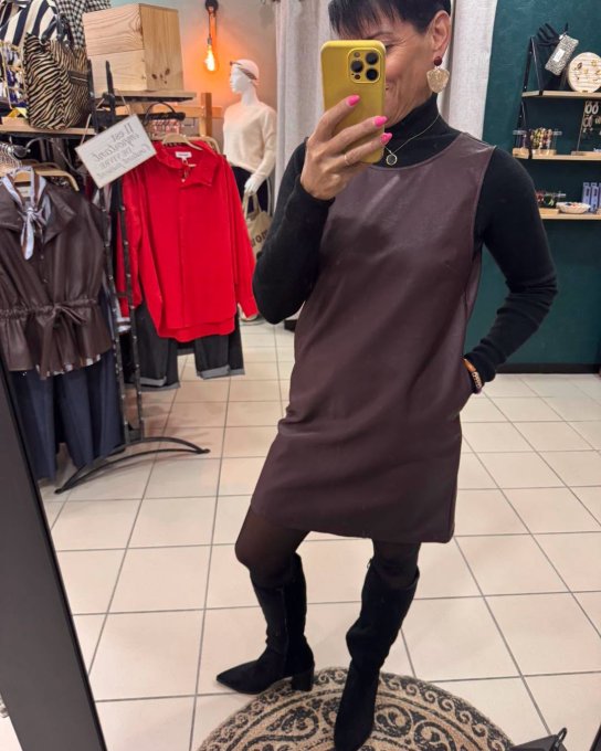 Robe MALIKA bordeaux chocolaté