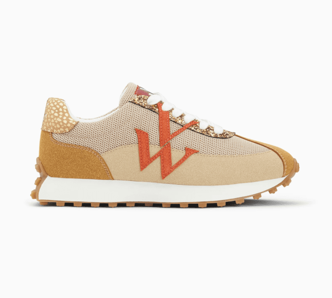 Basket monogramme Mona beige et orange