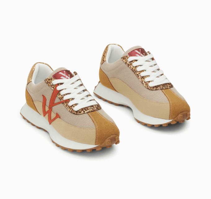 Basket monogramme Mona beige et orange