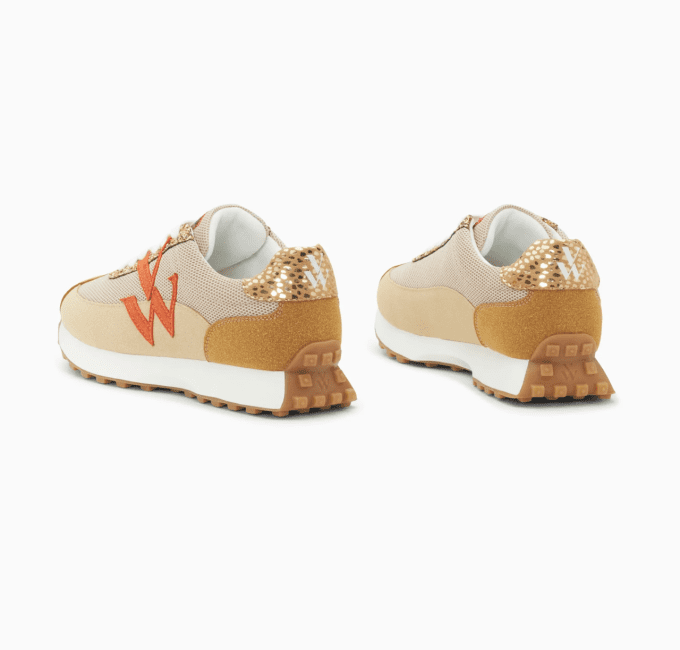 Basket monogramme Mona beige et orange