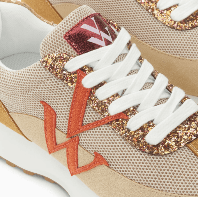 Basket monogramme Mona beige et orange