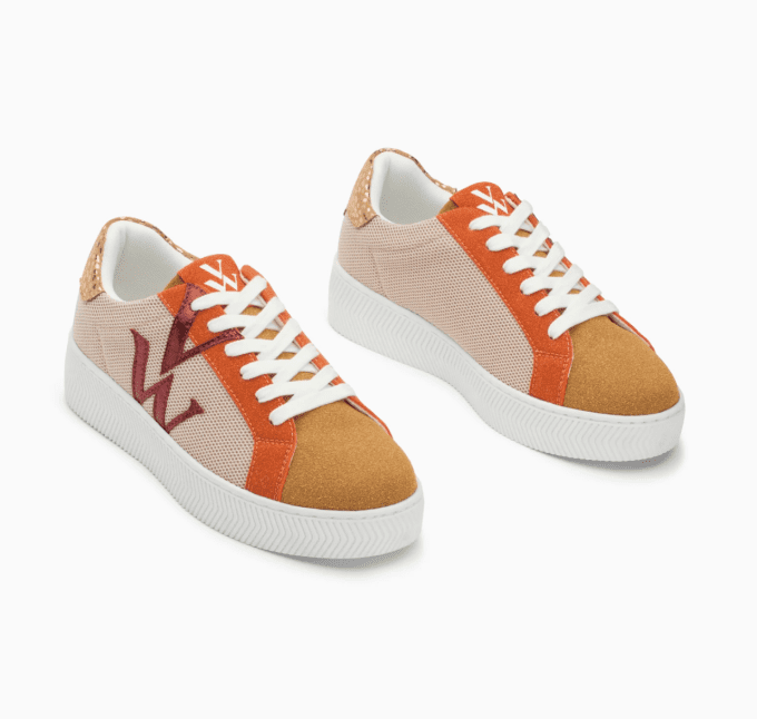 Basket monogramme Gaia beige et orange
