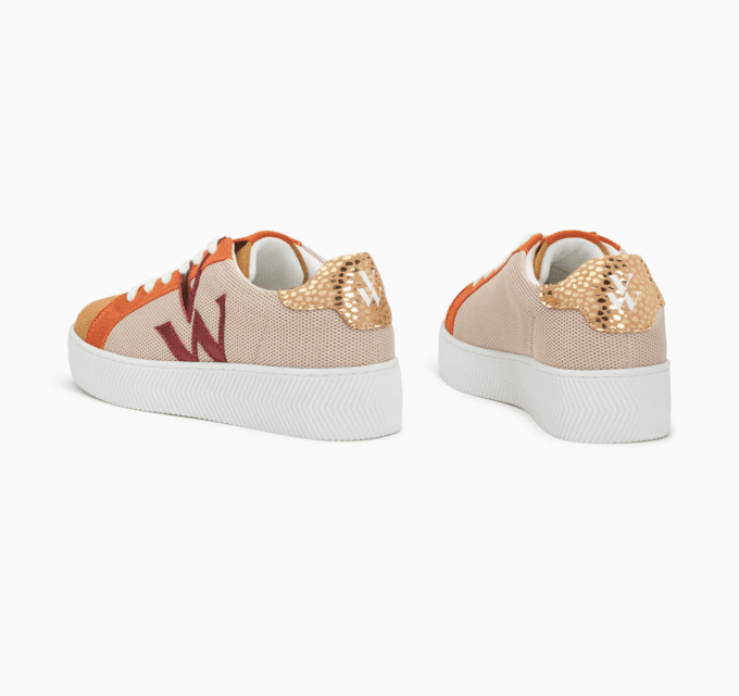 Basket monogramme Gaia beige et orange