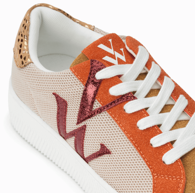 Basket monogramme Gaia beige et orange