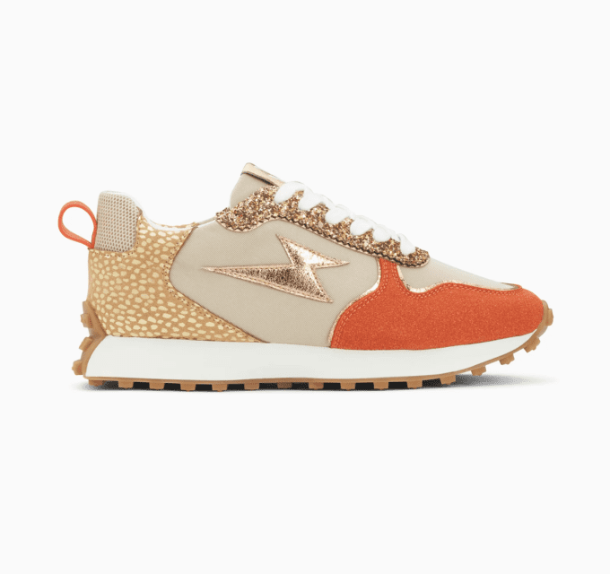 Basket éclair Lunelle beige et orange