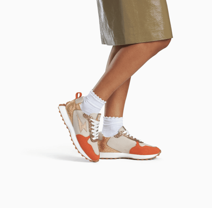Basket éclair Lunelle beige et orange