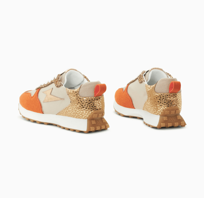Basket éclair Lunelle beige et orange