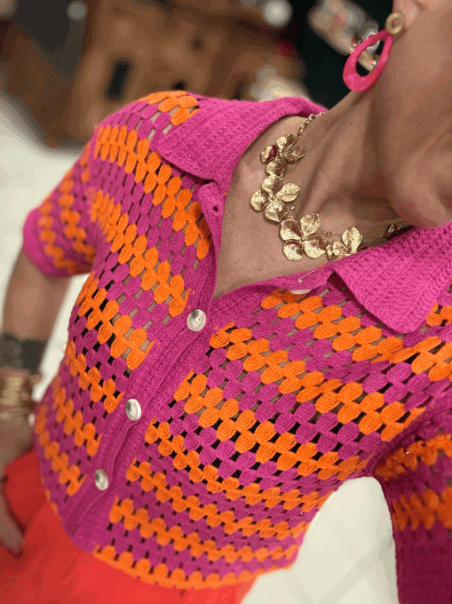 Haut Juline Fuchsia/orange