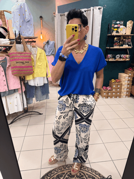 Tee-shirt Bleu Electrique